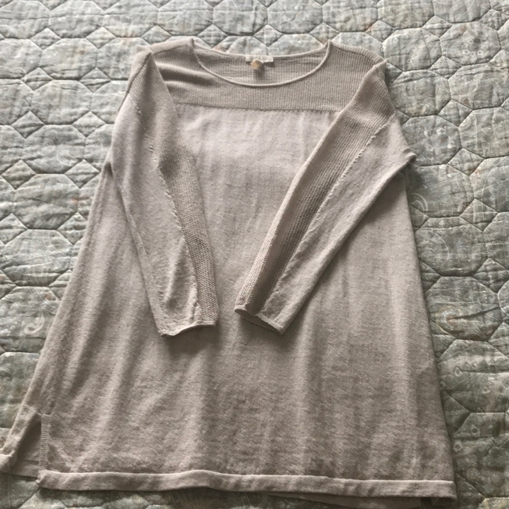 Eileen Fisher Beige Cream Wool Sweater Top